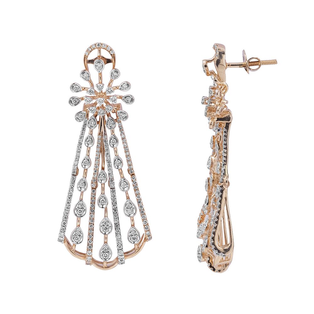 Classy Diamond and Rose Gold Jewellery Set-Necklace Sets-ONS23A35-D400X0B