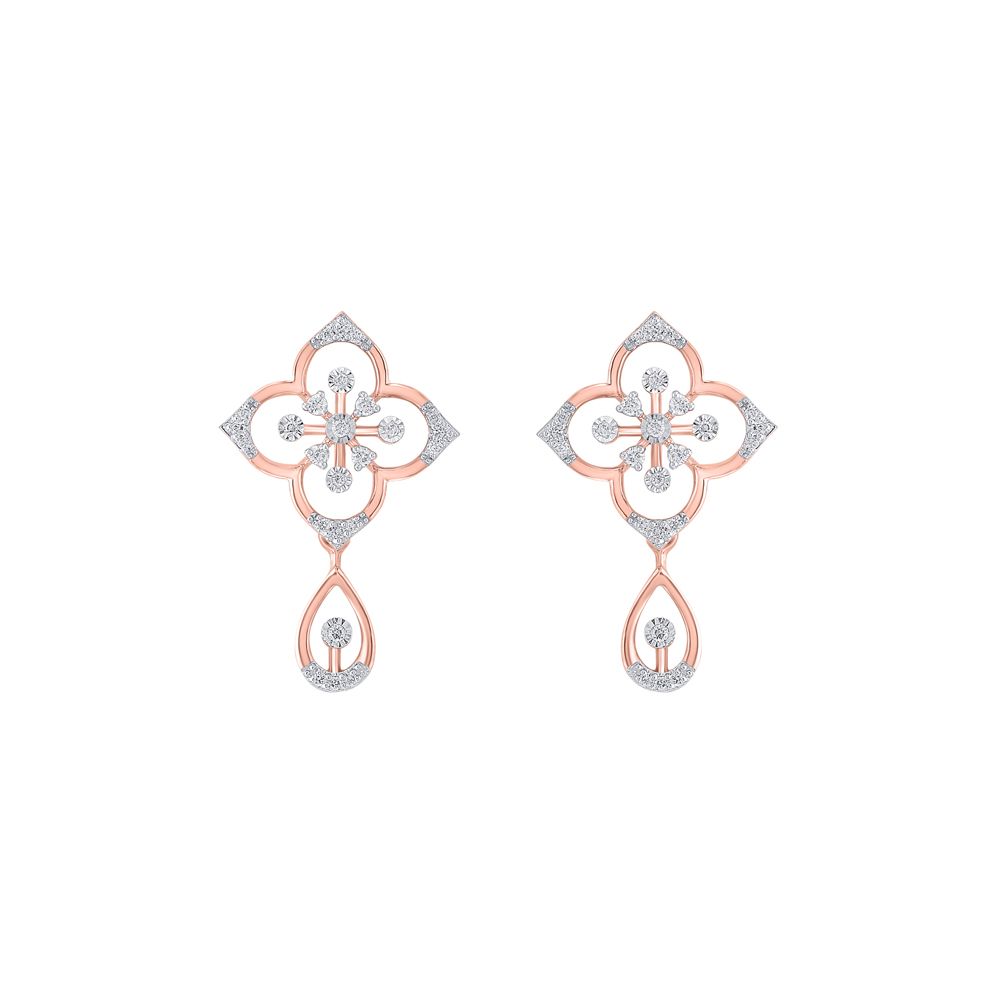 Brilliant 14Kt Rose Gold and Diamond Necklace Set-Necklace Sets-ONS23A38-D900X0C