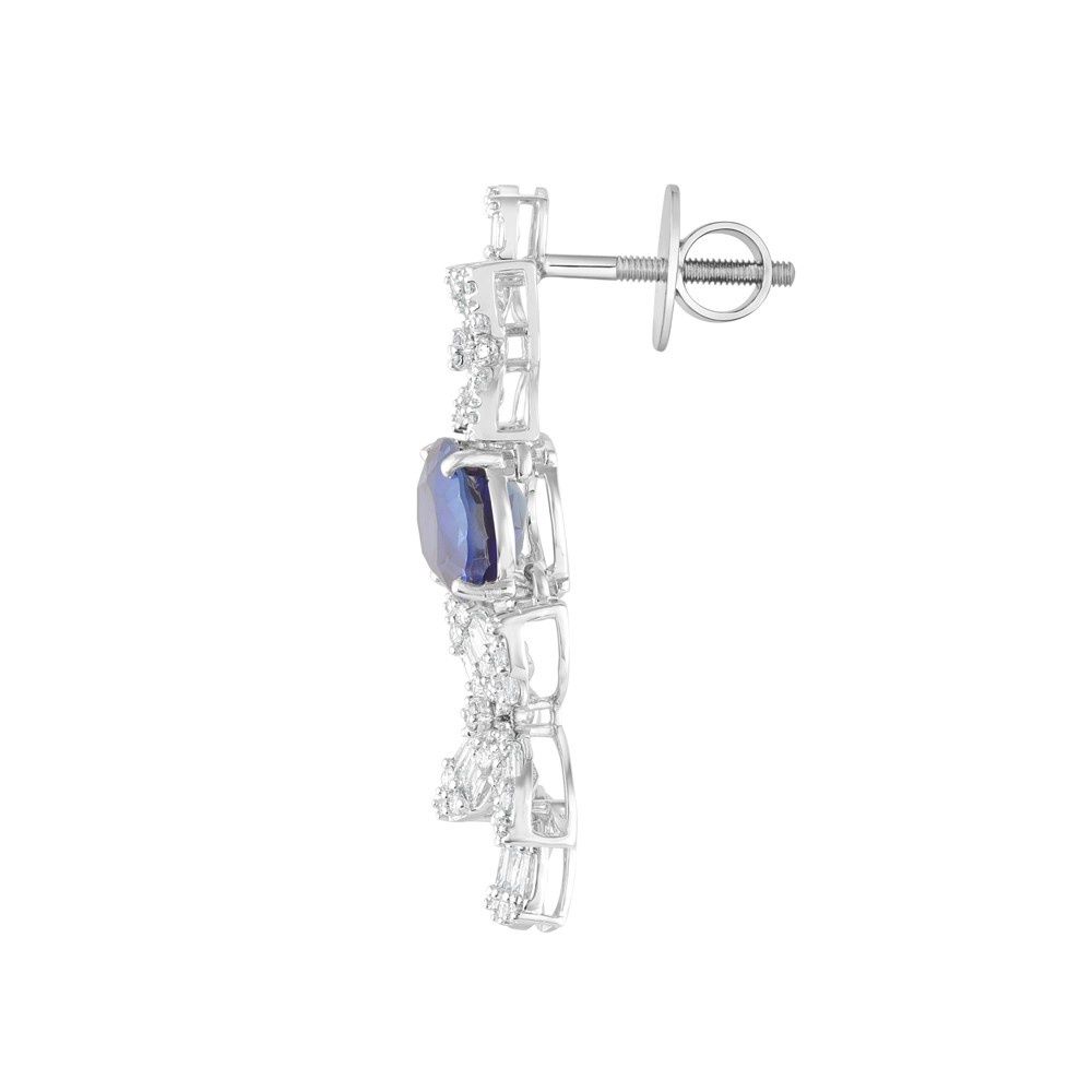 Pristine Floral and Diamond Cocktail Earrings-Earrings-OSE23A53-D323W0B