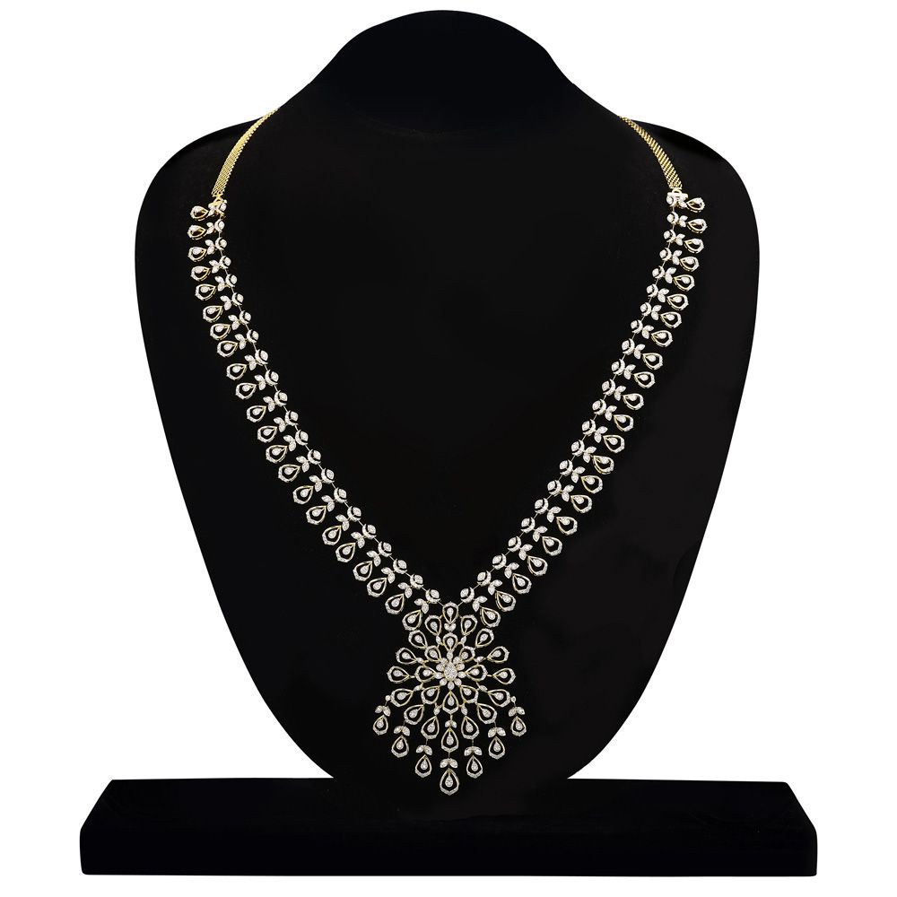 Buy Chic Floral Diamond Yellow Necklace OSN24A03-D300R1B Online at
