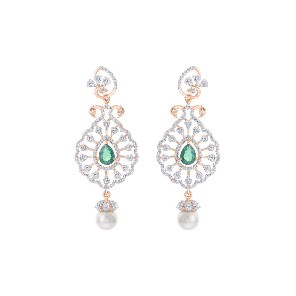 Stunning Diamond and Green Gemstones Necklace Set-All Jewellery-ONS24A13-D309R0B