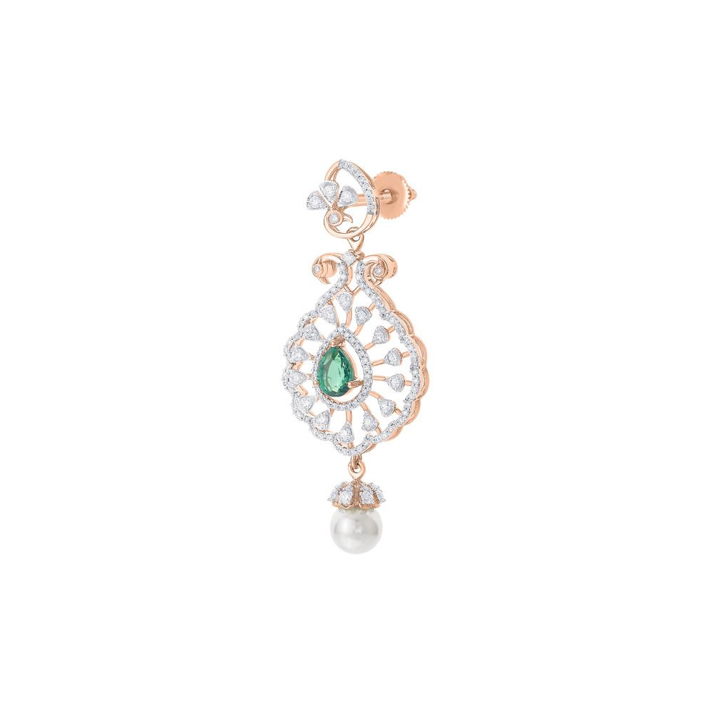 Stunning Diamond and Green Gemstones Necklace Set-All Jewellery-ONS24A13-D309R0B