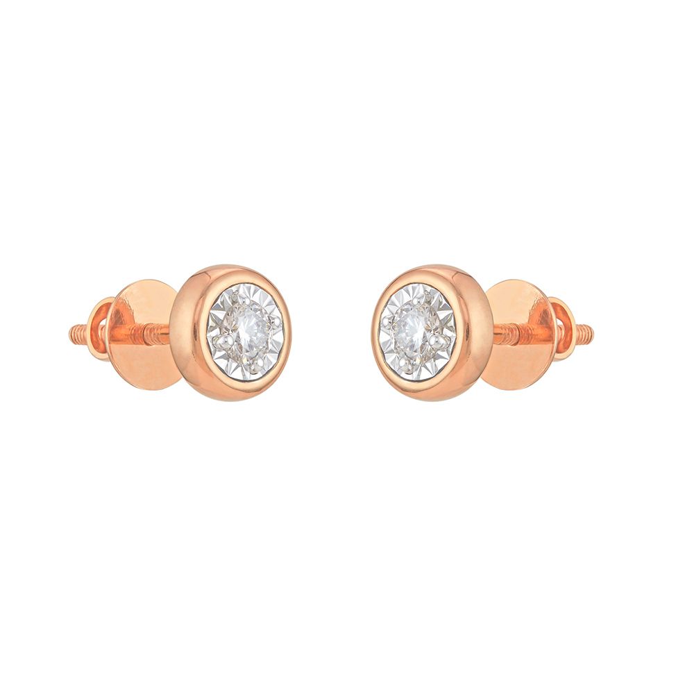 Elegant Diamond Embedded Studs-Earrings-OSE24A24-D400X0B