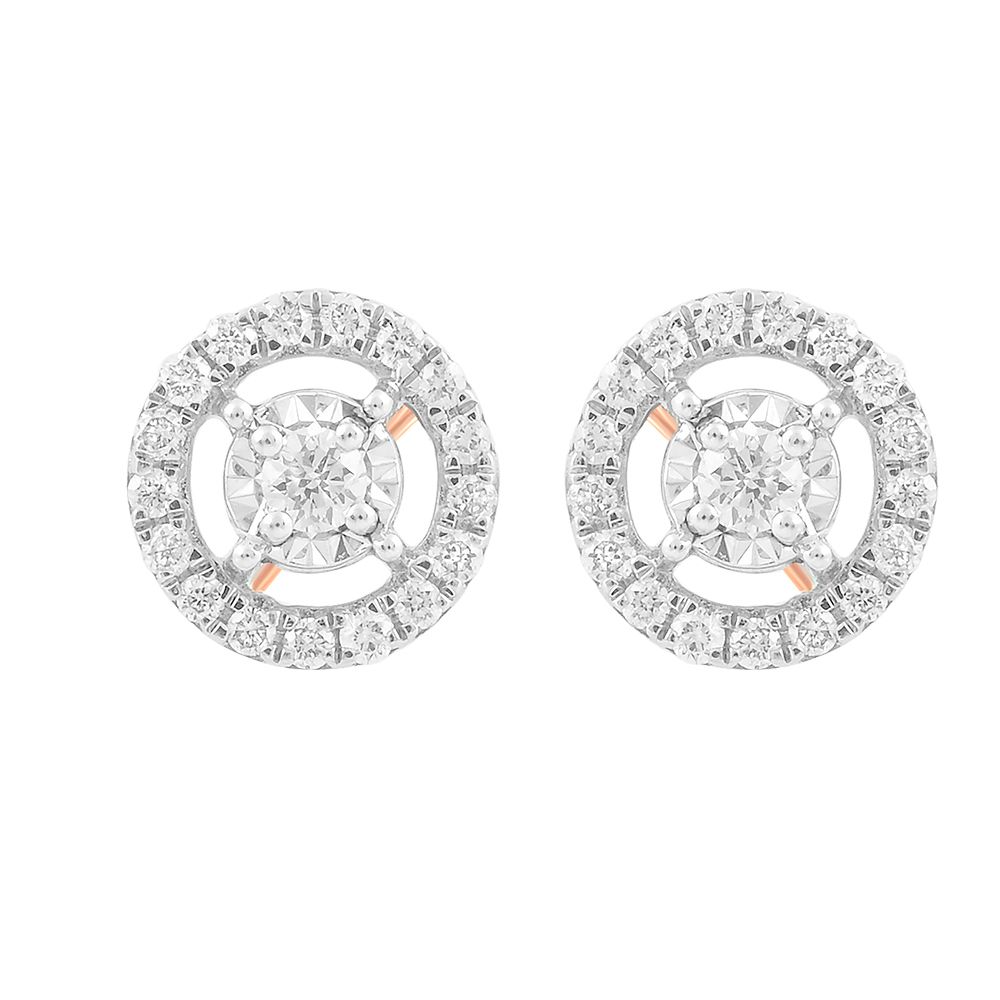 Sparkling Rose Gold and Diamond Cocktail Studs-Earrings-OSE24A51-D400X2B