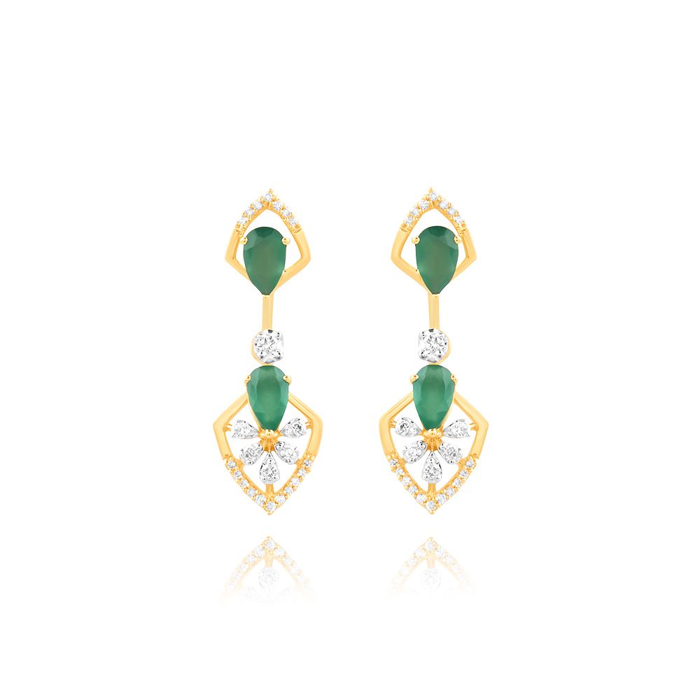 Green Onyx Diamond Necklace Set-Diamond-ONS25A53-D435R0C