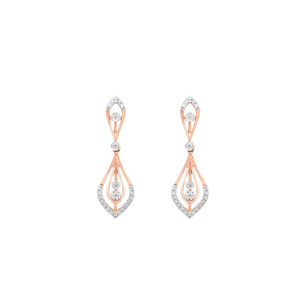 Leaf Embrace Rose Gold Necklace Set-All Jewellery-ONS24A59-D900X0C