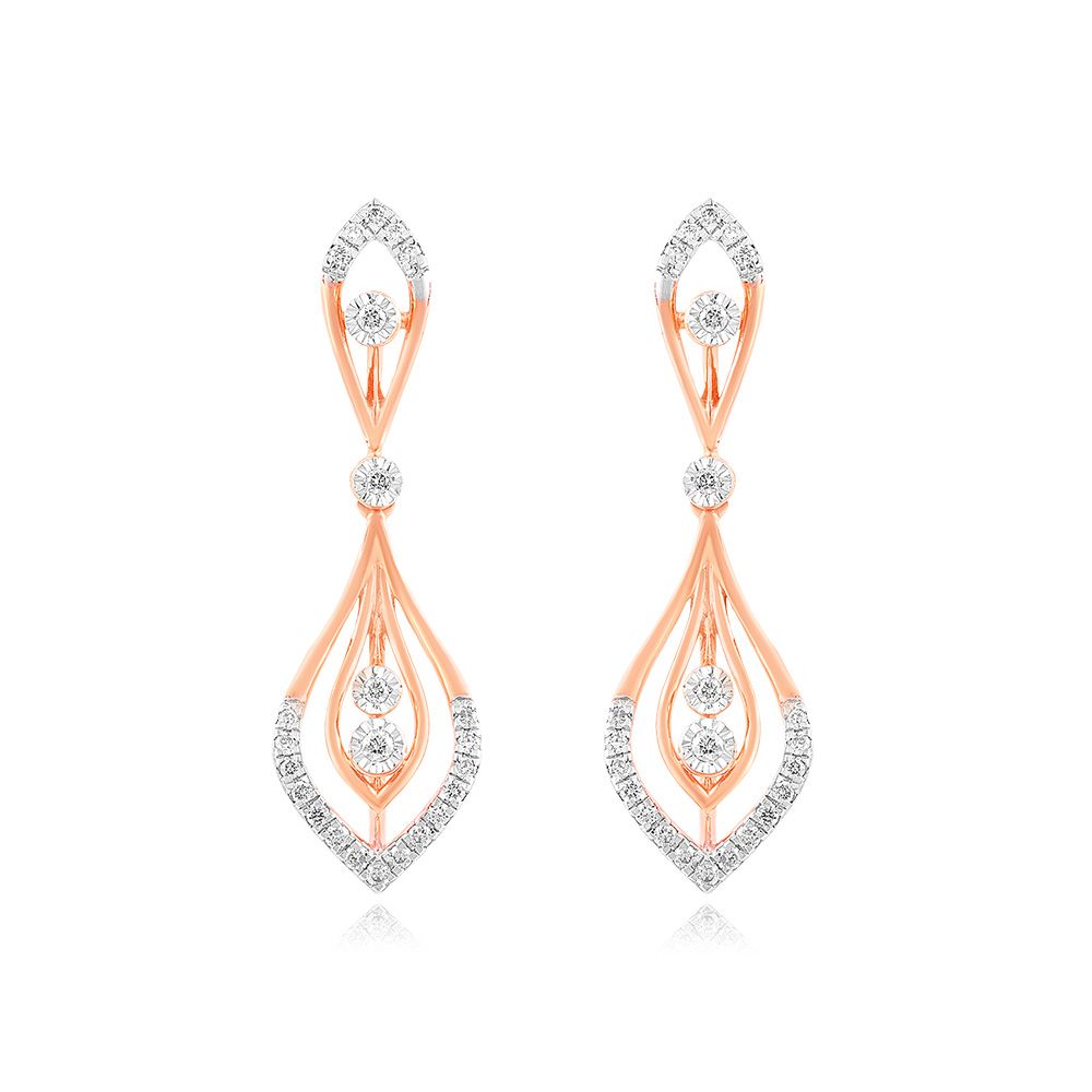 Leaf Embrace Rose Gold Necklace Set-All Jewellery-ONS24A59-D900X0C
