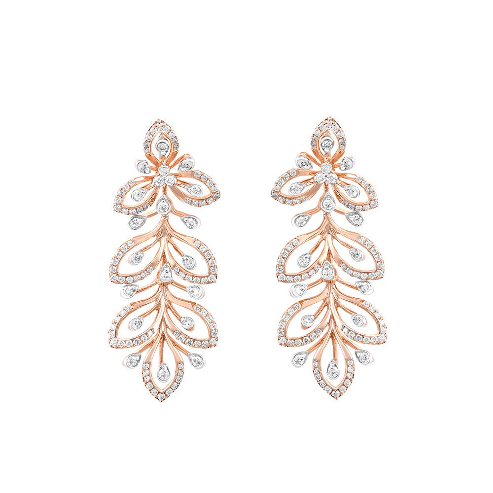 Radiant Luxe Floral 18KT Rose Gold Necklace Set-All Jewellery-ONS24A67-D400X0B