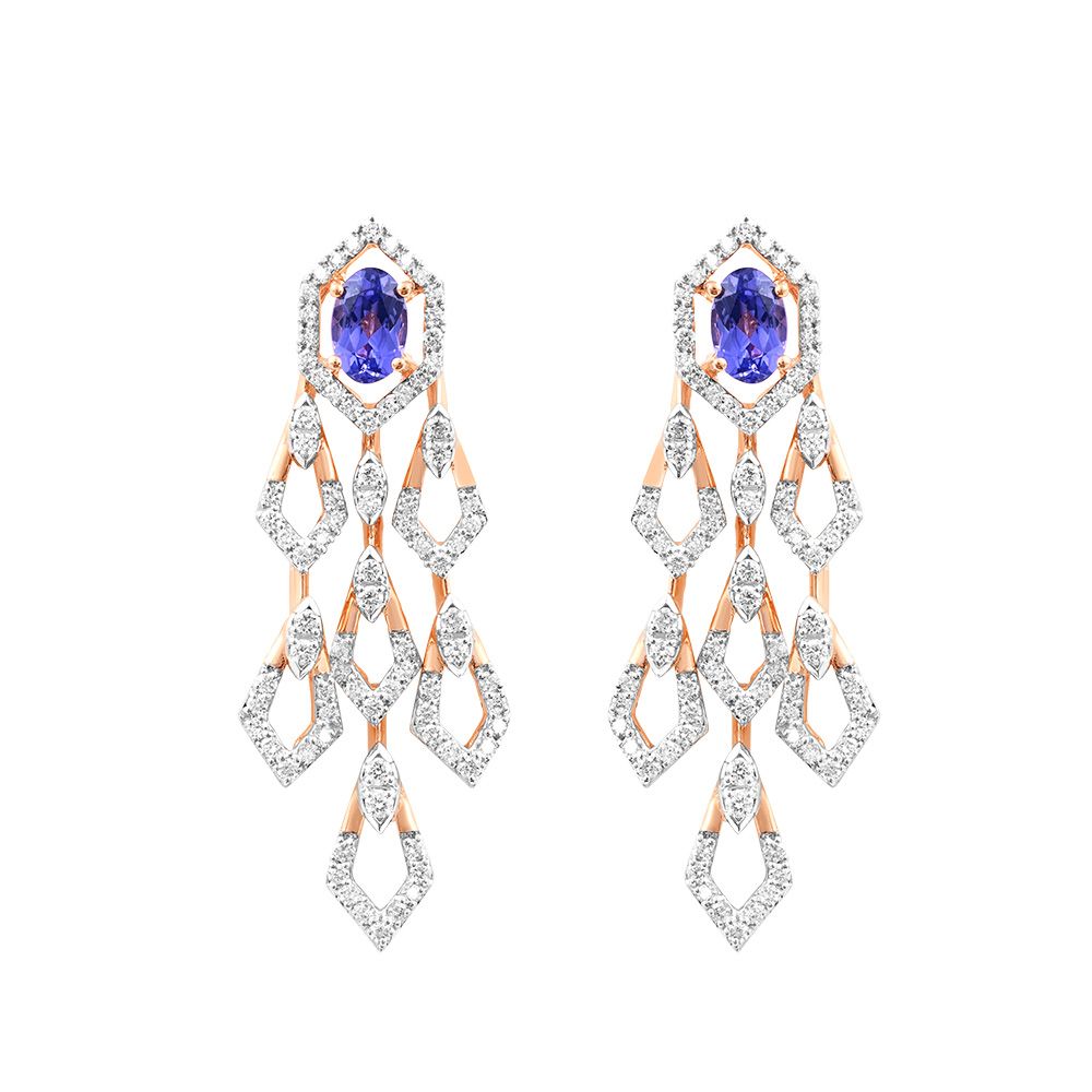 Opulent Elegance Rose Gold Necklace Set-All Jewellery-ONS24A70-D434X0B