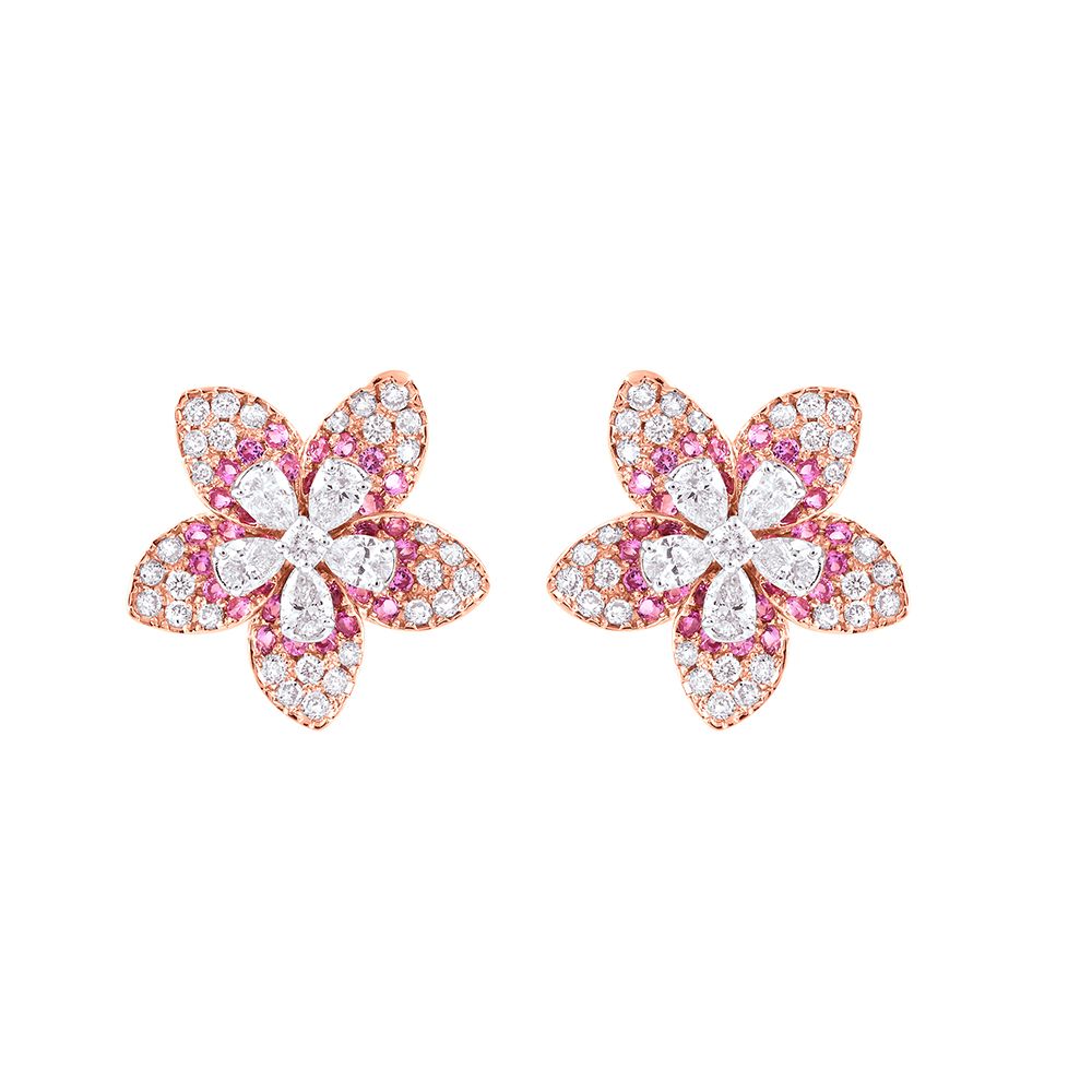 Gleaming 3-Floral Diamond Necklace Set-All Jewellery-ONS24A80-D342X0B