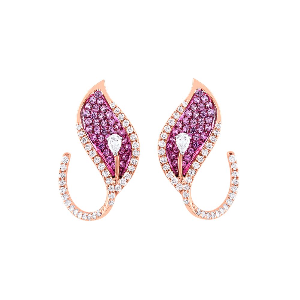 Sparkling Pink Sapphire and Diamond Necklace Set-All Jewellery-ONS24A82-D343X0B