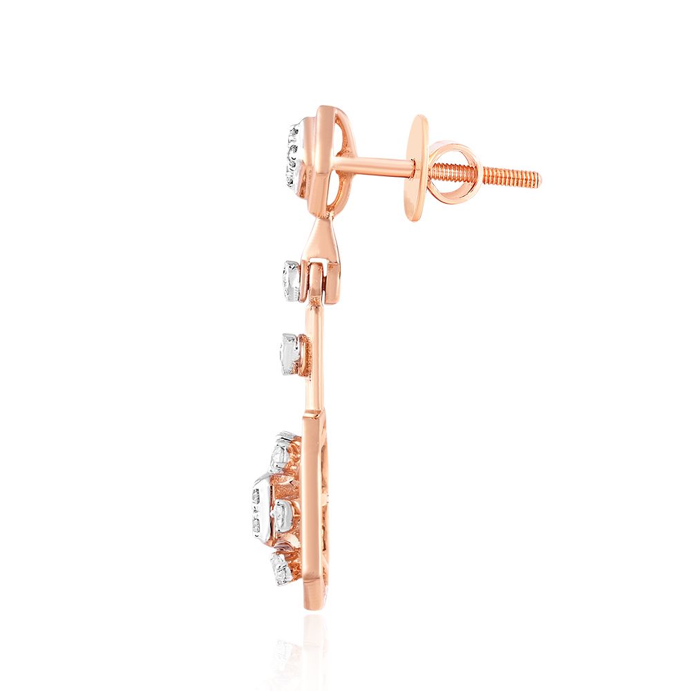 Geometric Dazzle Diamond Earrings-Earrings-OSE25A05-D400X2C
