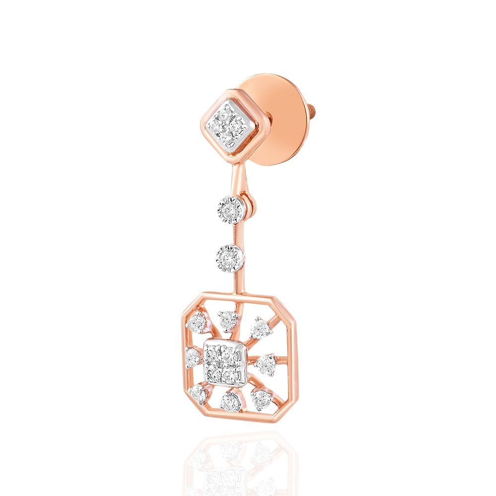 Geometric Dazzle Diamond Earrings-Earrings-OSE25A05-D400X2C