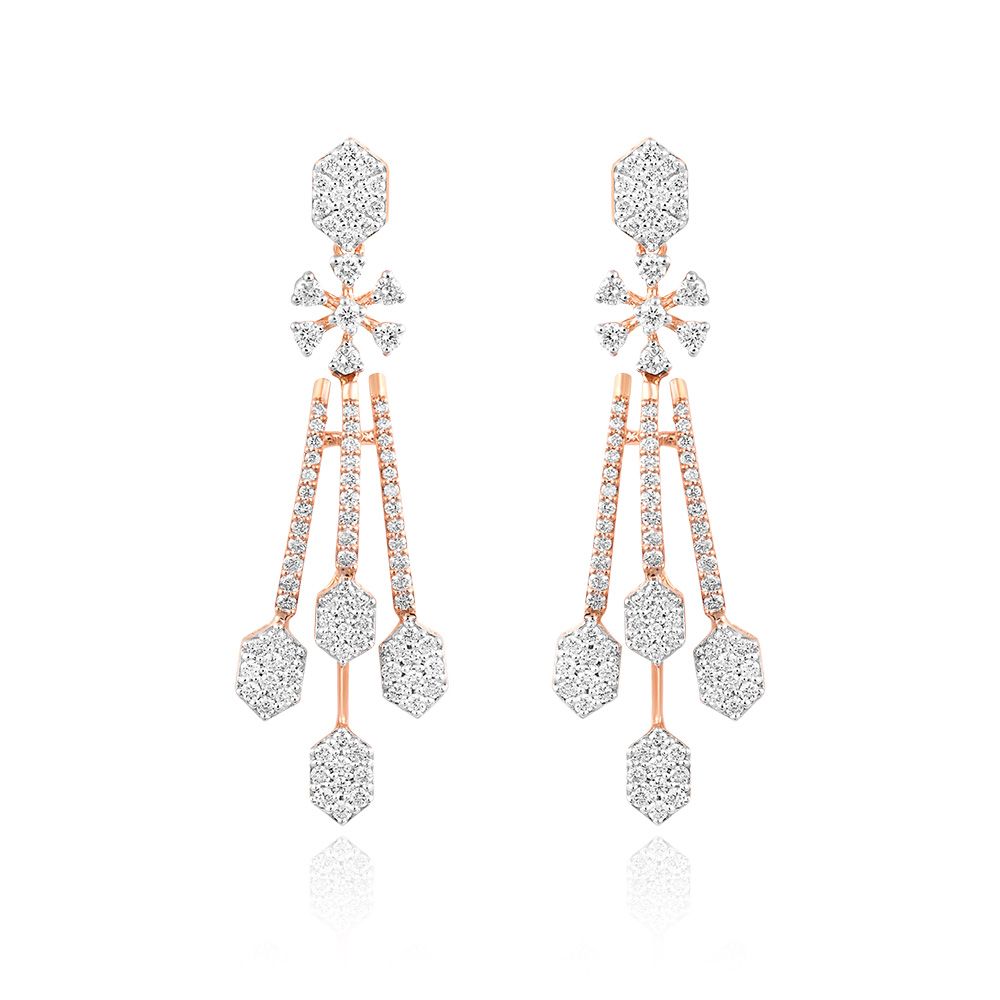 Exquisite Rose Gold Diamond Necklace Set-All Jewellery-ONS25A21-D400X0B