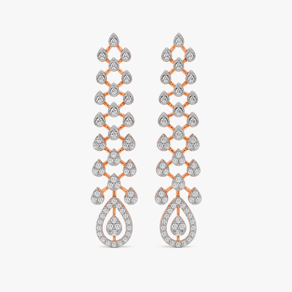 Cluster of Stars Diamond Earrings-Earrings-OSE25A23-D400X3B
