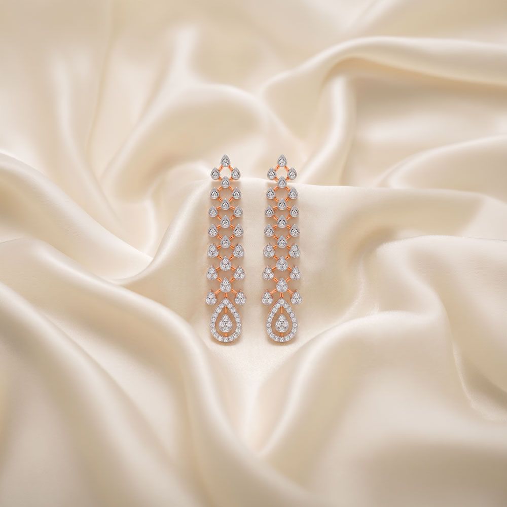 Cluster of Stars Diamond Earrings-Earrings-OSE25A23-D400X3B