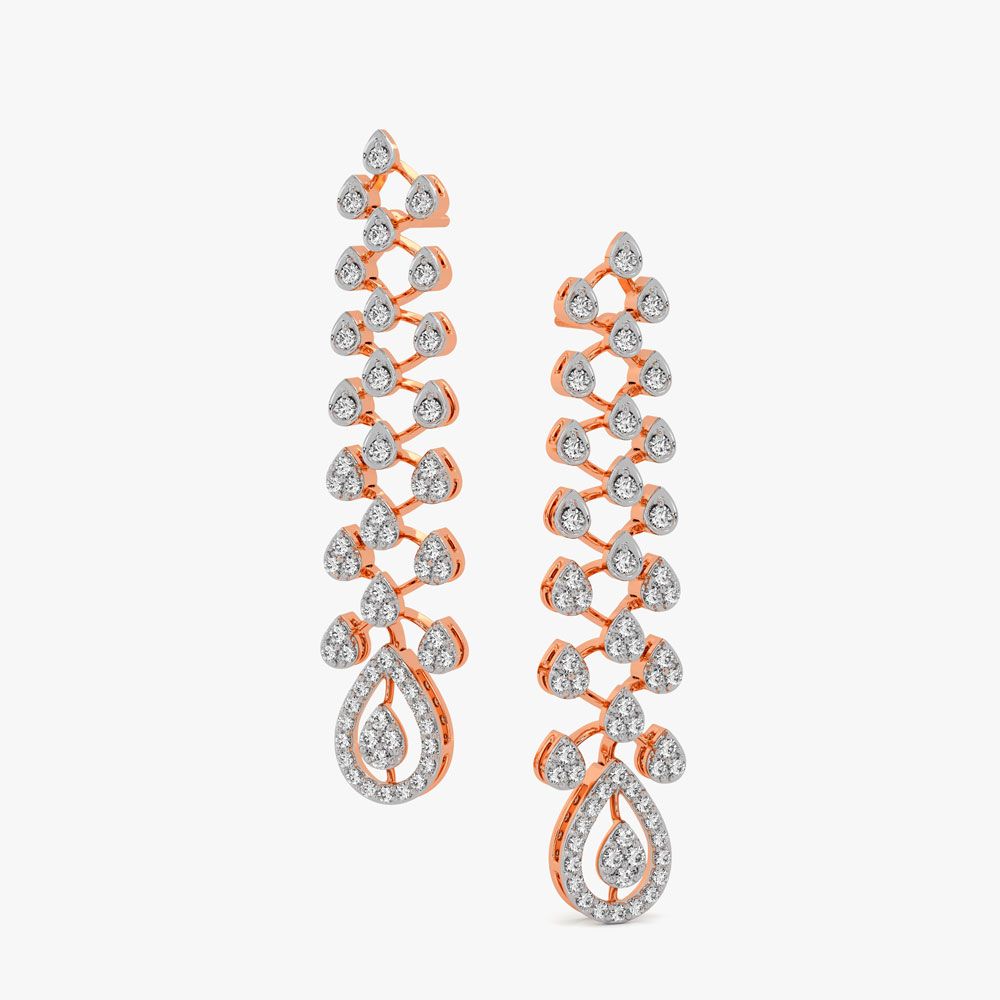 Cluster of Stars Diamond Earrings-Earrings-OSE25A23-D400X3B