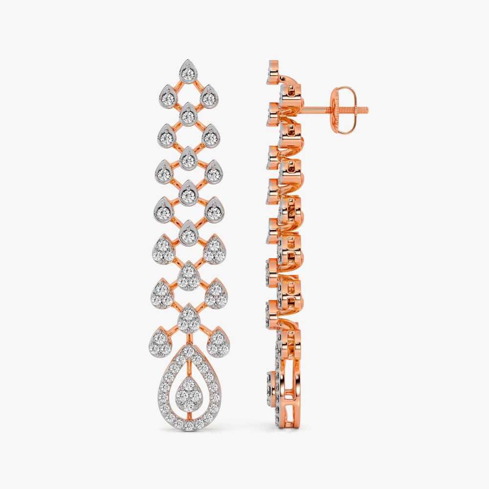 Cluster of Stars Diamond Earrings-Earrings-OSE25A23-D400X3B