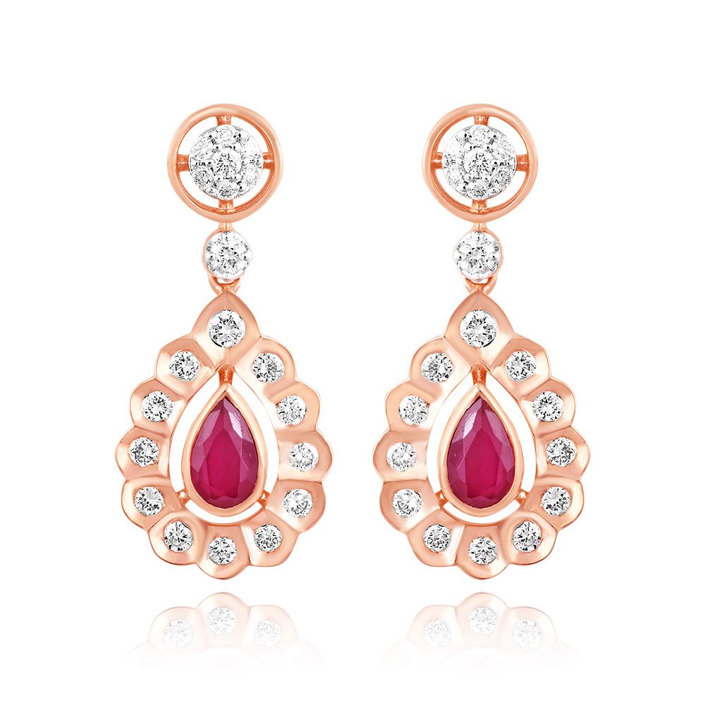 Royal Red Diamond Necklace Set-All Jewellery-ONS25A32-DE10X0B