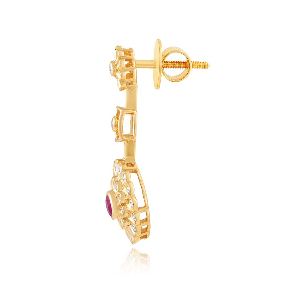 Timeless Floral Diamond Earrings-Earrings-OSE25A35-DE10R2B