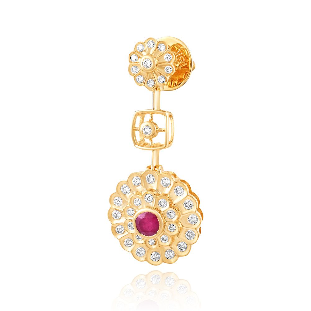 Timeless Floral Diamond Earrings-Earrings-OSE25A35-DE10R2B