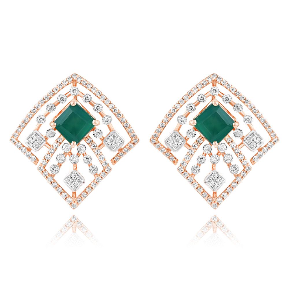 Radiant Elegance Diamond Stud Earrings-Earrings-OSE25A41-D424X3B