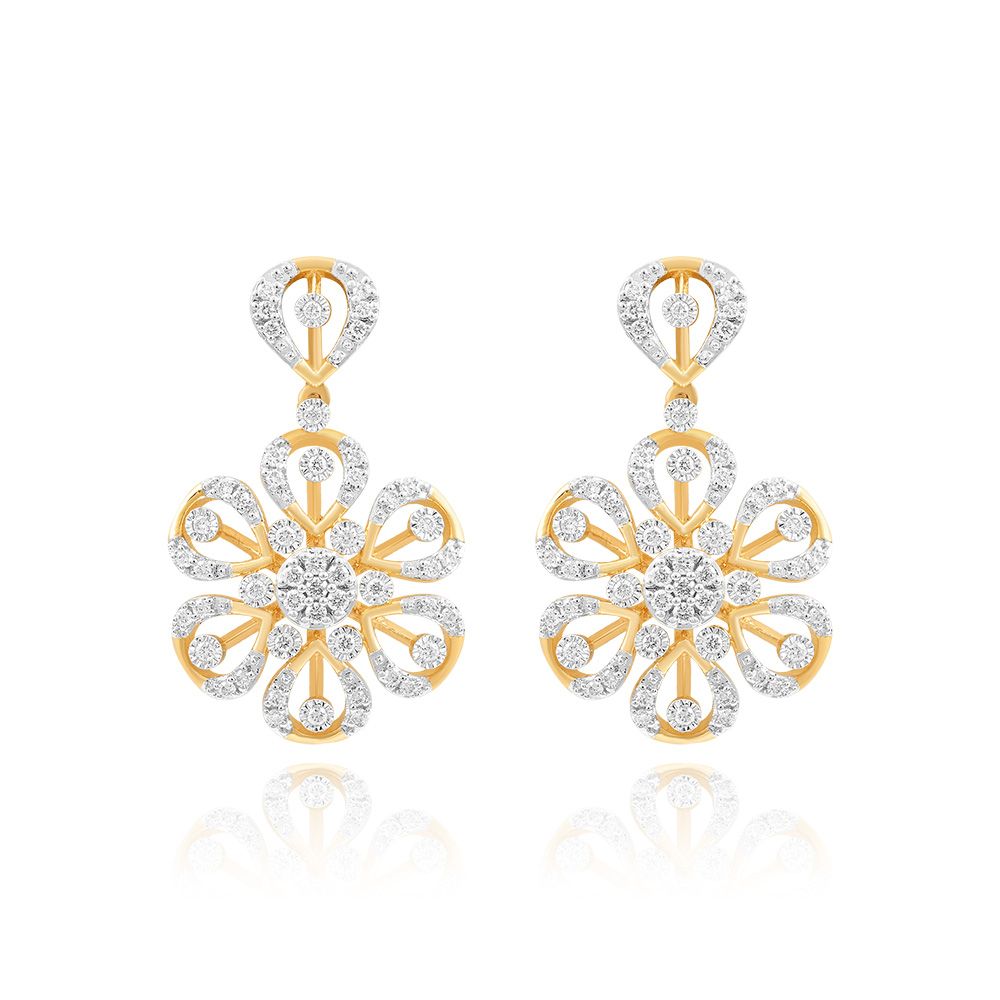 Diamond Floral Elegance Necklace Set-Diamond-ONS25A65-D600R0B