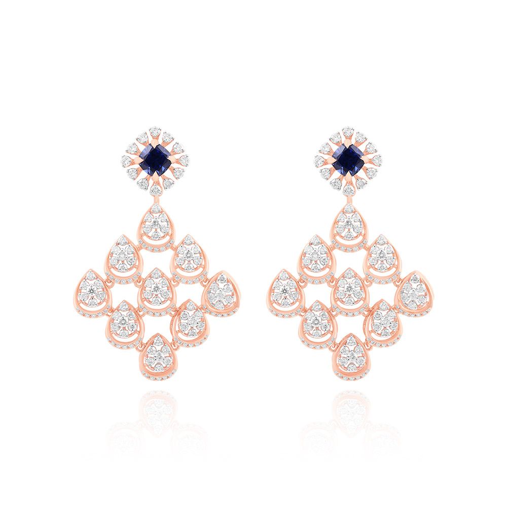 Diamond Floral Royal Necklace Set-All Jewellery-ONS25A68-D635X0B