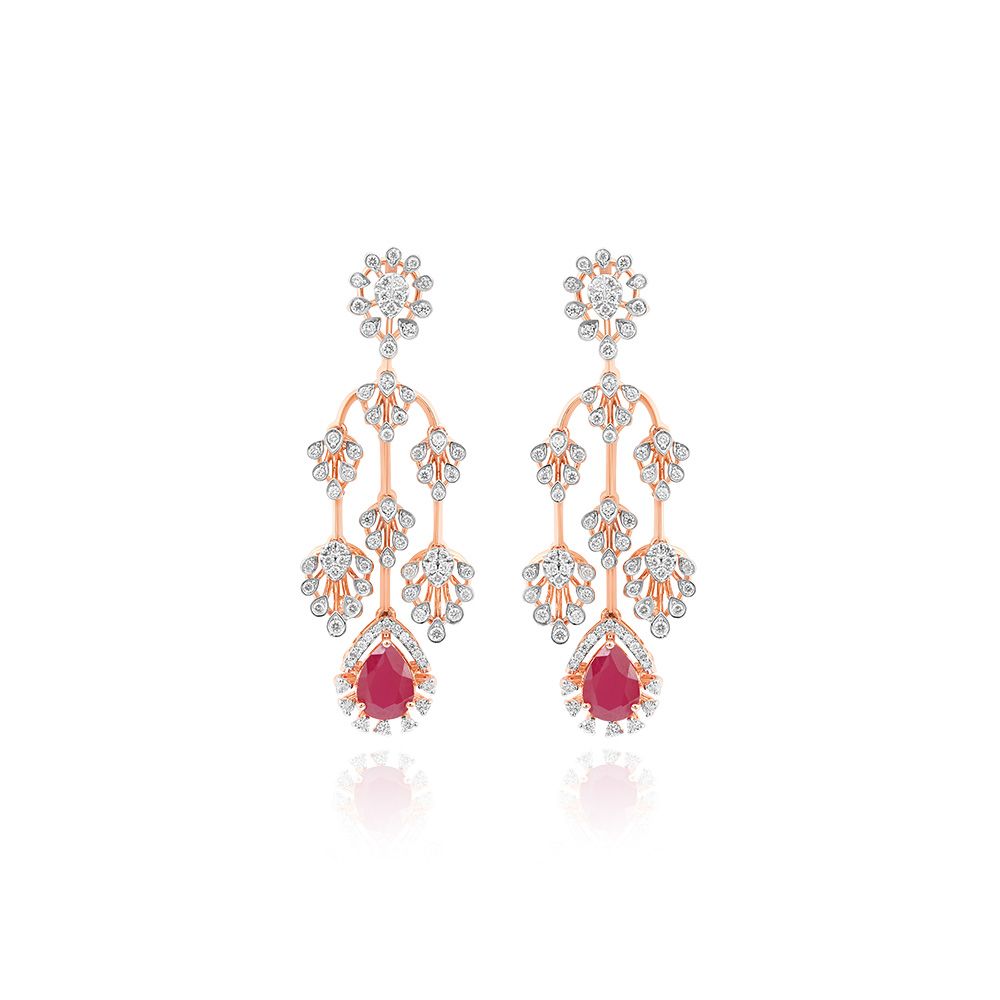 Red Drop Elegance Necklace Set-All Jewellery-ONS25A69-D435X0B