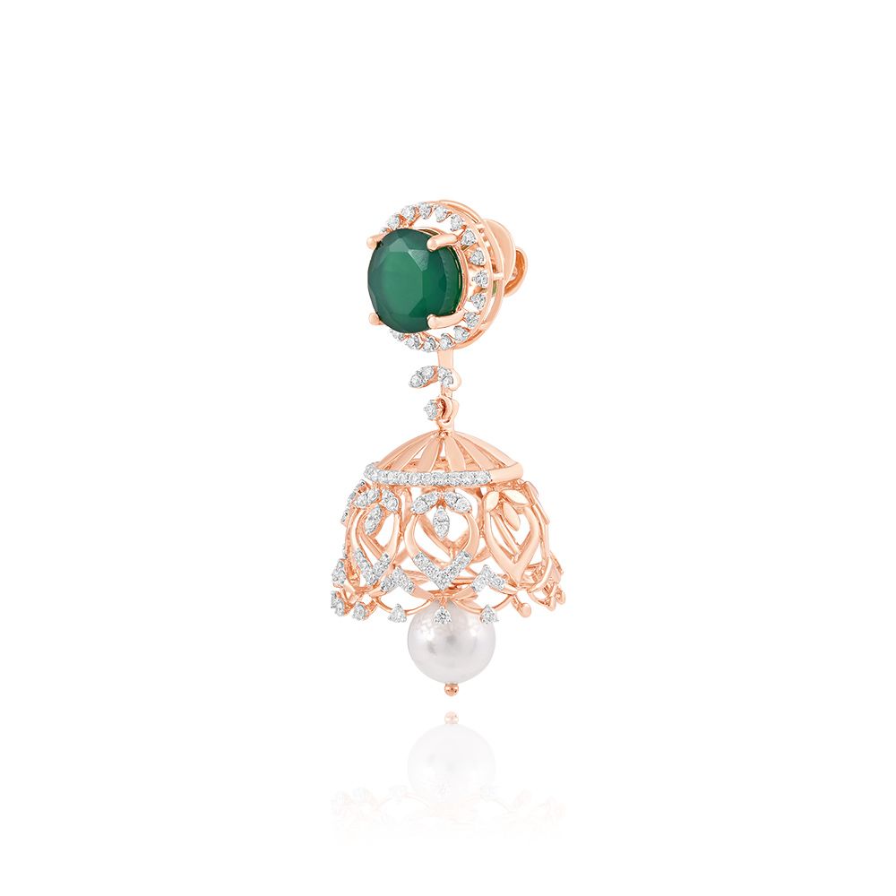 Diamond Adorned Regal Earrings-Earrings-OSE25A90-D435X3B