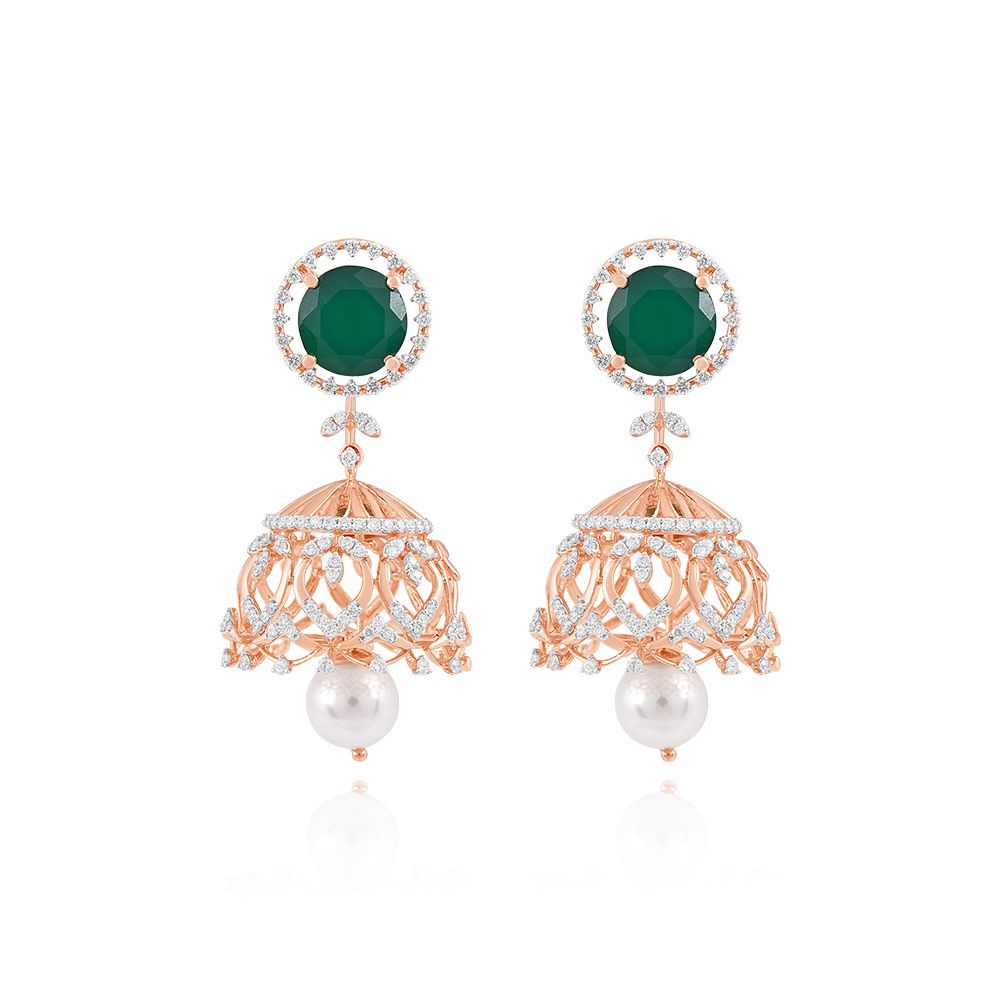 Diamond Adorned Regal Earrings-Earrings-OSE25A90-D435X3B