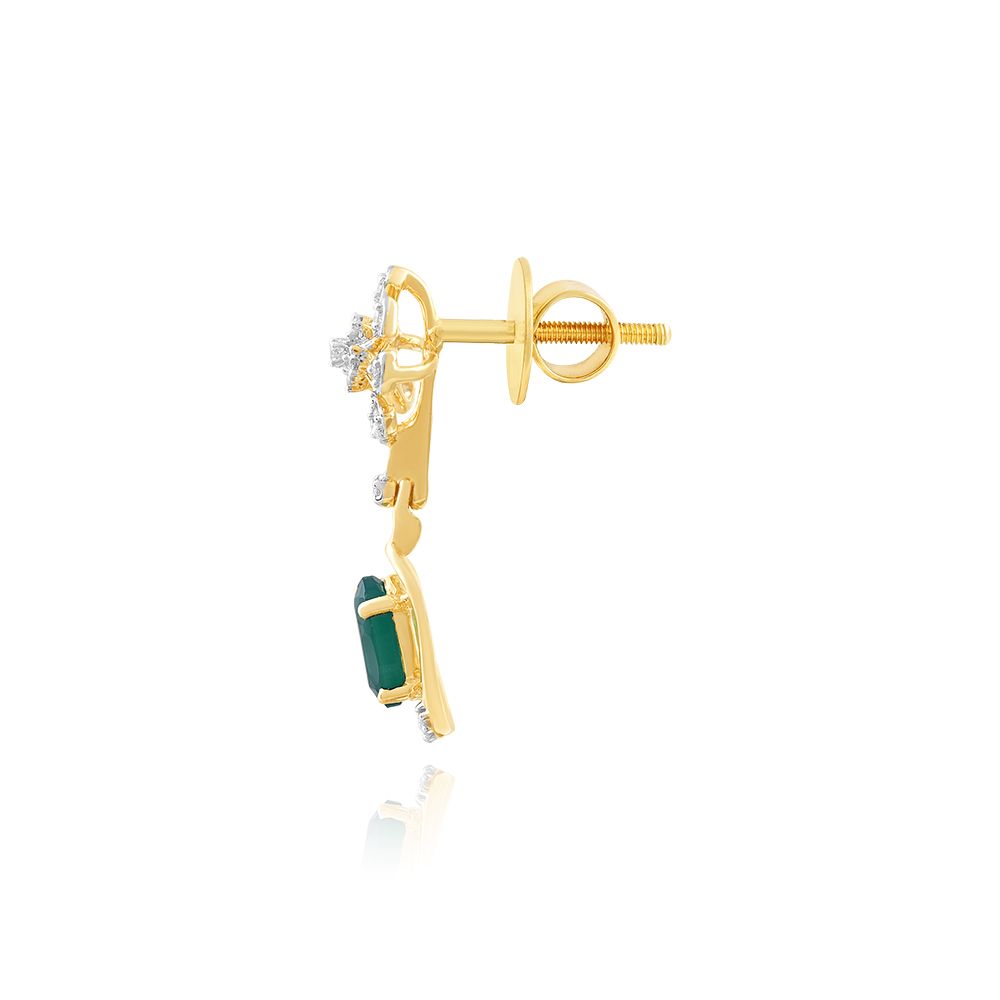 Graceful Diamond Floral Earrings-Earrings-OSE25A97-D435R2C