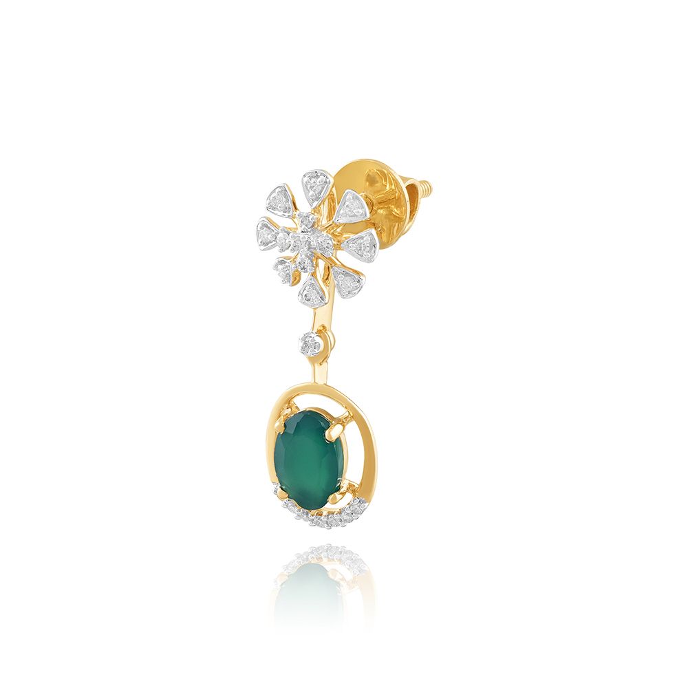 Graceful Diamond Floral Earrings-Earrings-OSE25A97-D435R2C