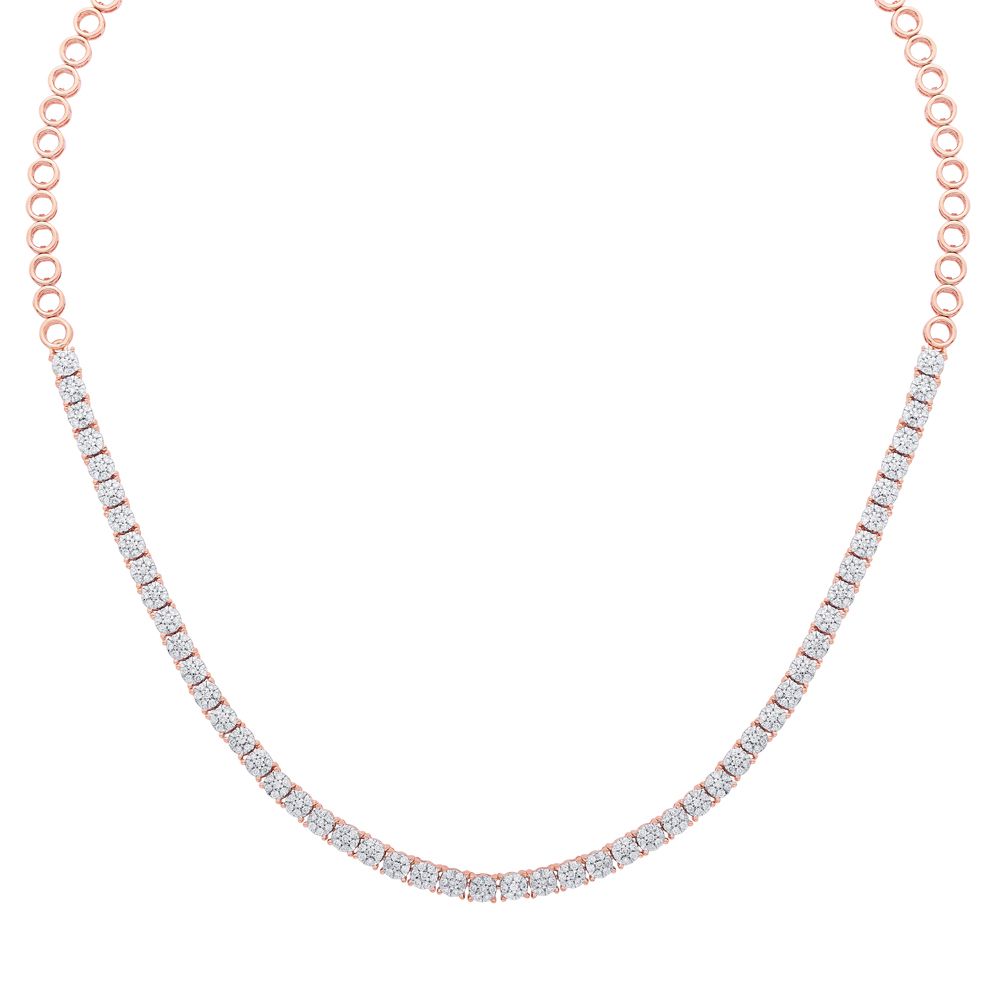 Floral Diamond Necklace Set-All Jewellery-ONS13061-D300X0B