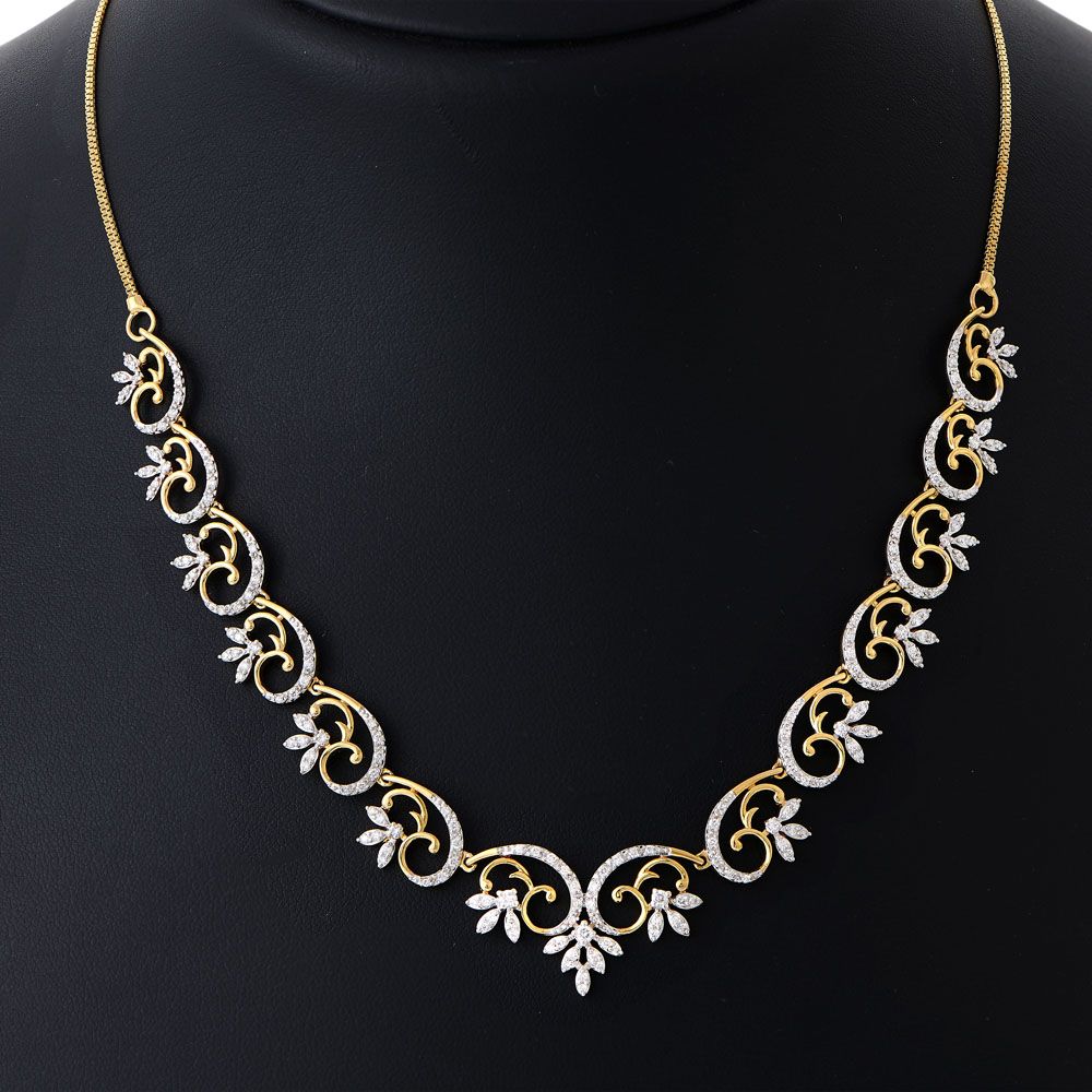 Buy Floral Diamond Necklace OSN14043-D300R1B Online at