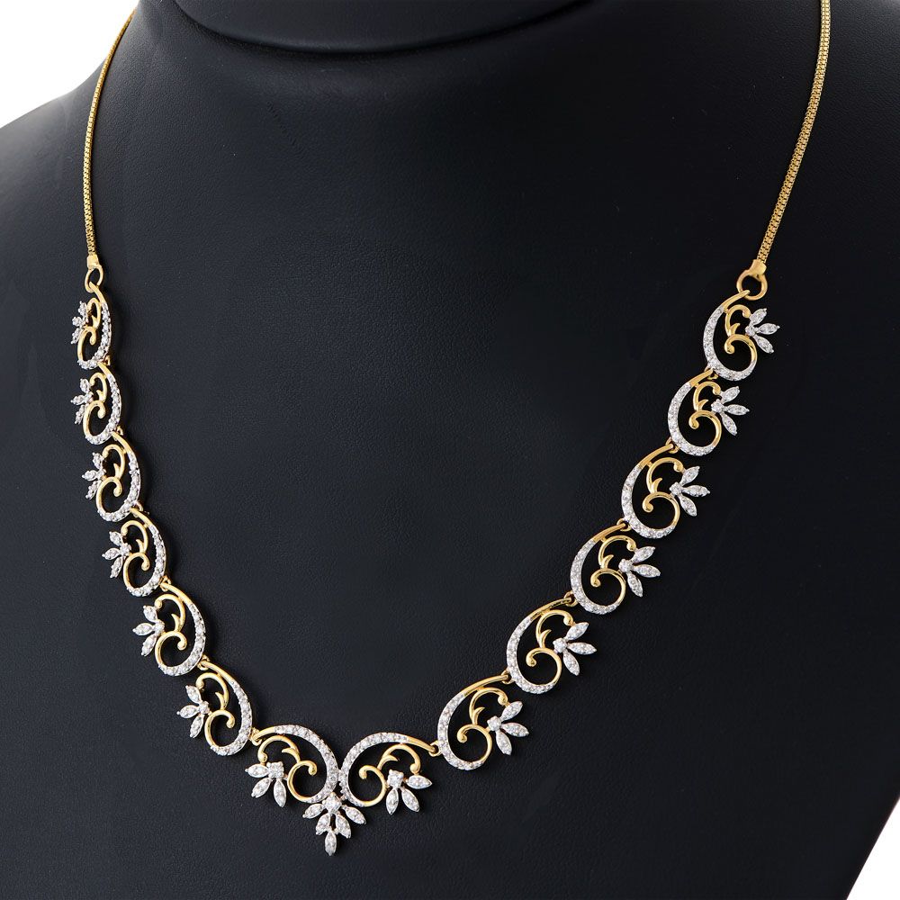 Buy Floral Diamond Necklace OSN14043-D300R1B Online at