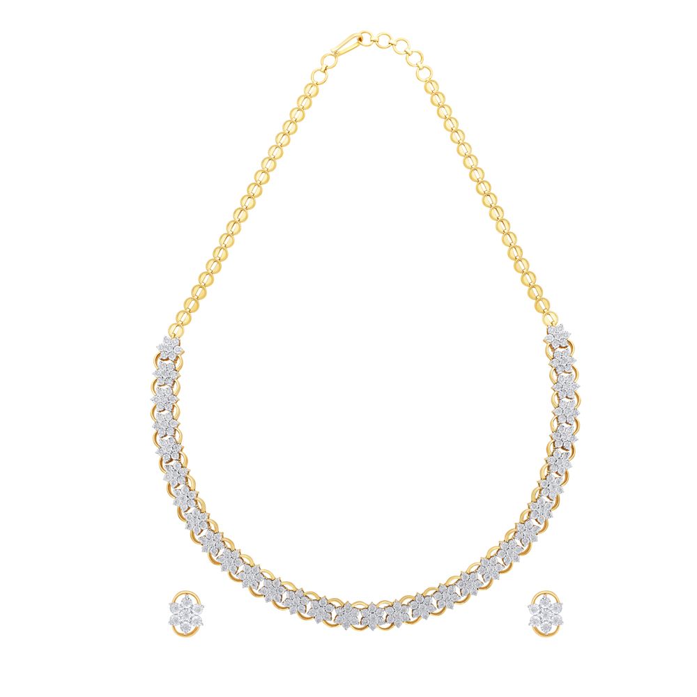 Modern Diamond Necklace Set-All Jewellery-ONS17002-D400R0B