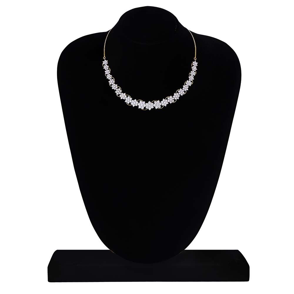 Chic Yellow Gold Crown Star Necklace Set-Diamond-ONS17003-M300R0B