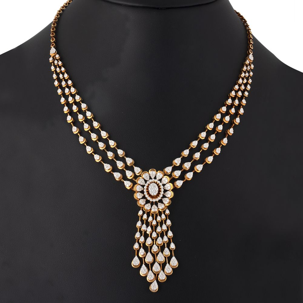 Stylish Overlapping Design Square Diamond Necklace Set-All Jewellery-ONS17031-D400X0C