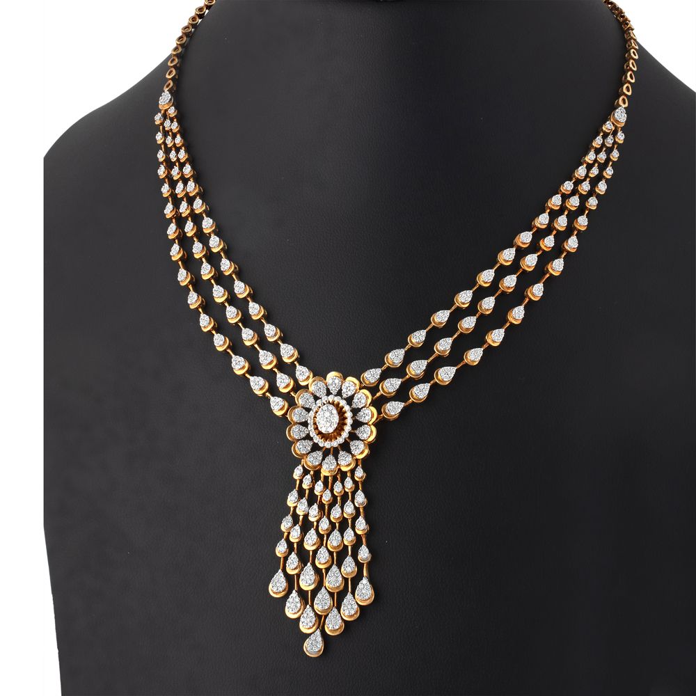 Stylish Overlapping Design Square Diamond Necklace Set-All Jewellery-ONS17031-D400X0C