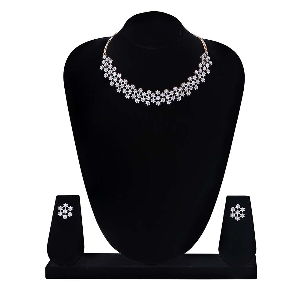 Sparkling Diamond Necklace Set-Diamond-ONS18001-D400R0B