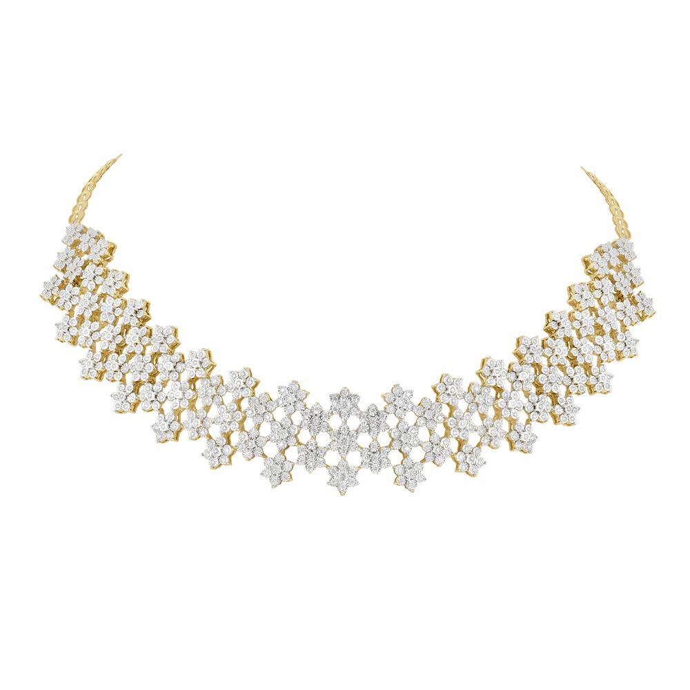 Sparkling Diamond Necklace-Necklaces-OSN18001-D400R1B