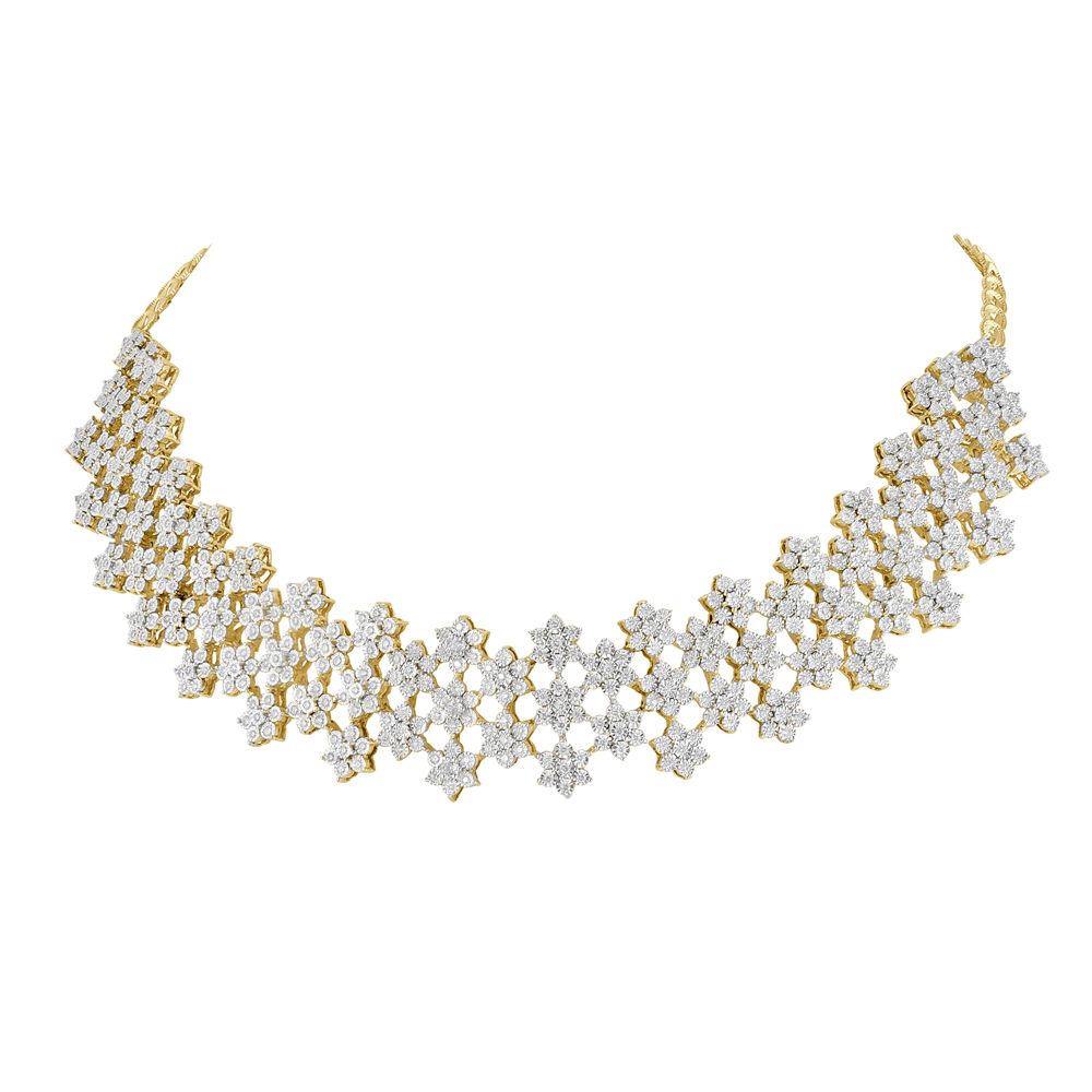 Sparkling Diamond Necklace-Necklaces-OSN18001-D400R1B
