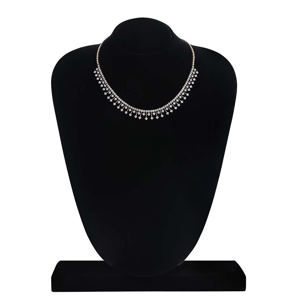 Beautiful Abstract Diamond Stud Earrings and Necklace Set-All Jewellery-ONS18039-D400X2C