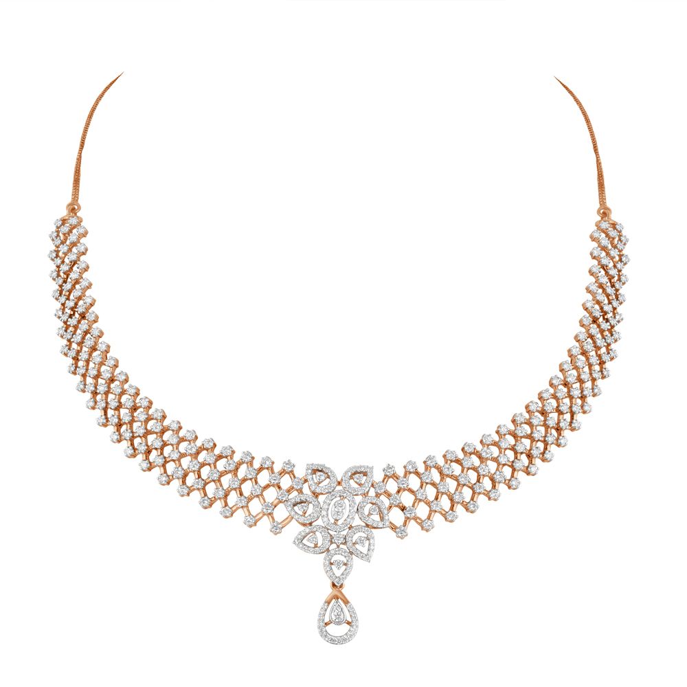 Elaborate Necklace in Rose Gold-Necklaces-OSN18087-D400X1C
