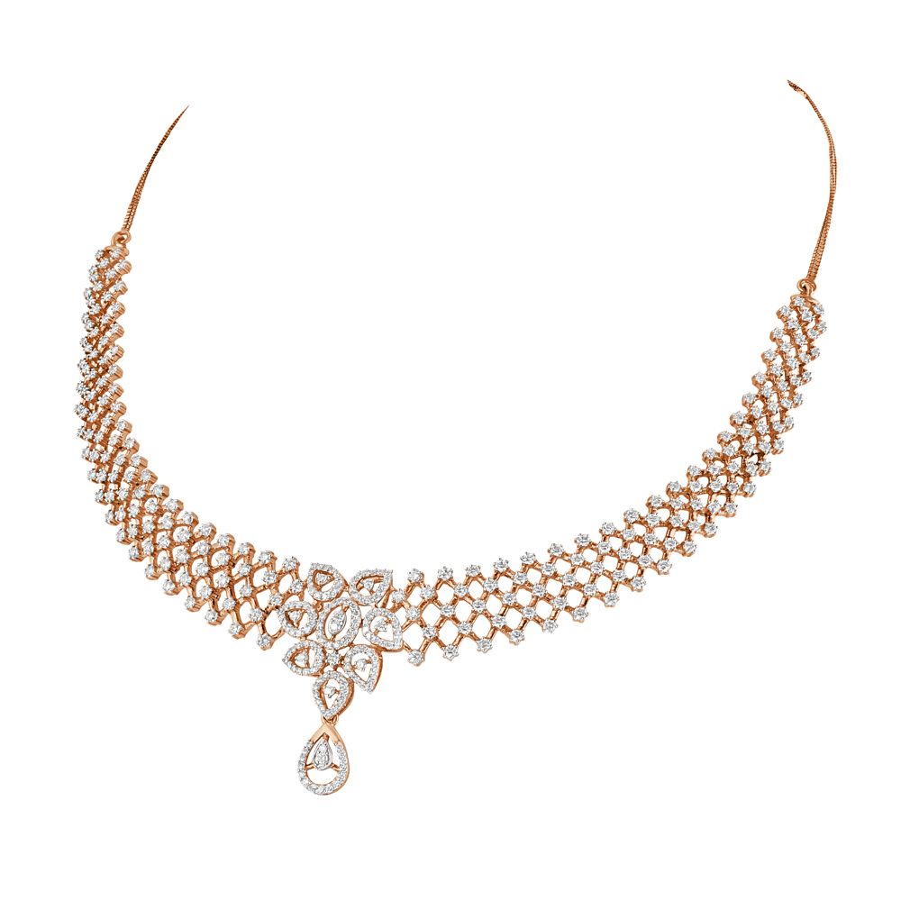 Elaborate Necklace in Rose Gold-Necklaces-OSN18087-D400X1C