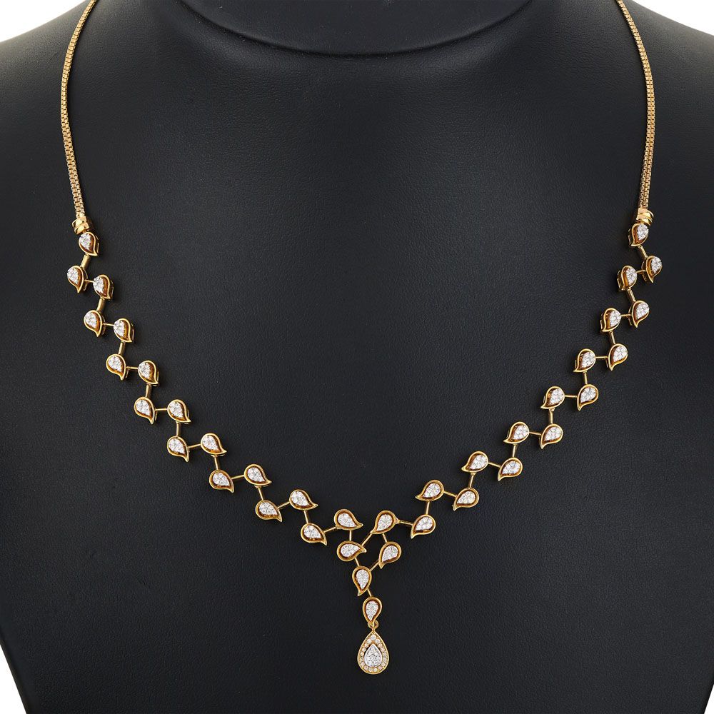 Opulent Splendor Diamond Necklace Set-Necklace Sets-ONS18099-D400R0B