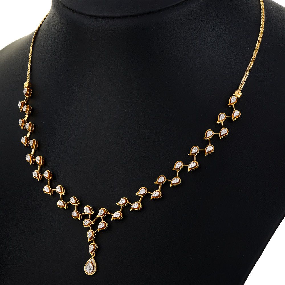 Opulent Splendor Diamond Necklace Set-Necklace Sets-ONS18099-D400R0B