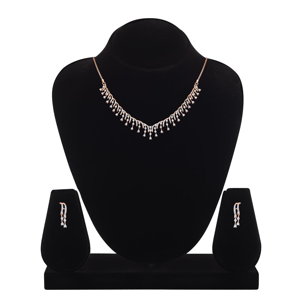 Sublime Simplicity Diamond and Rose Gold Necklace Set-Necklace Sets-ONS19026-D900X0C