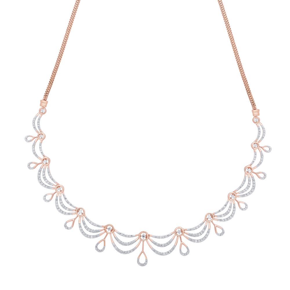 Surreal Diamond and Rose Gold Jewellery Set-Necklace Sets-ONS19034-D400X0C